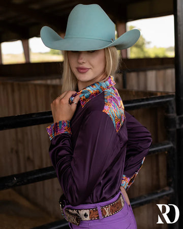 Ranch Dress'n CANYON CACTUS SATIN PERFORMANCE RODEO SHIRT